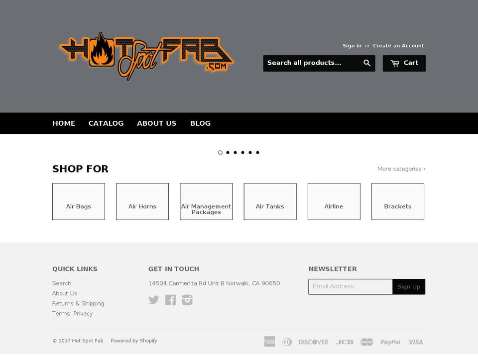 hotspotfab.com shopify website screenshot