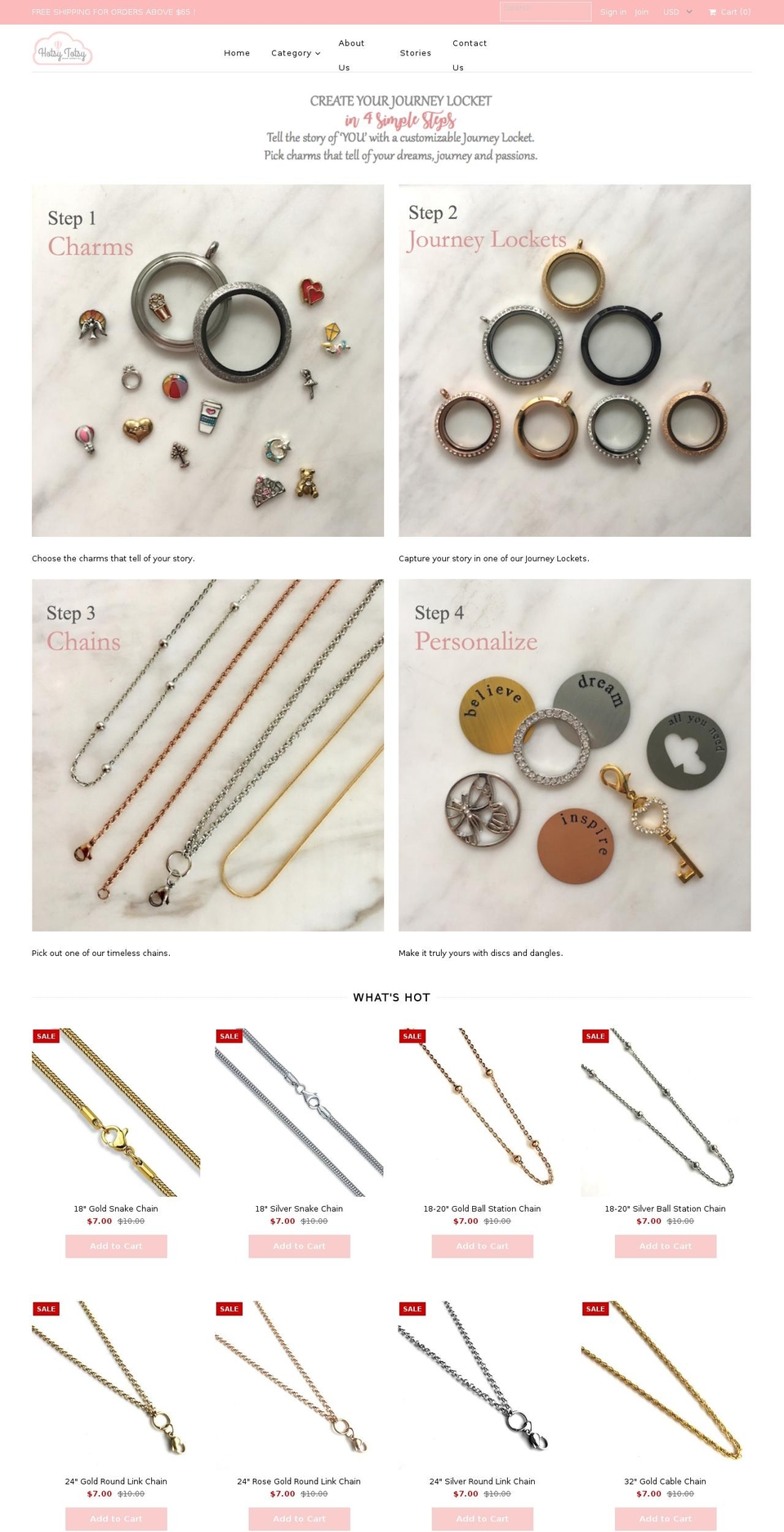 hotsytotsylockets.com — Shopify storefront screenshot