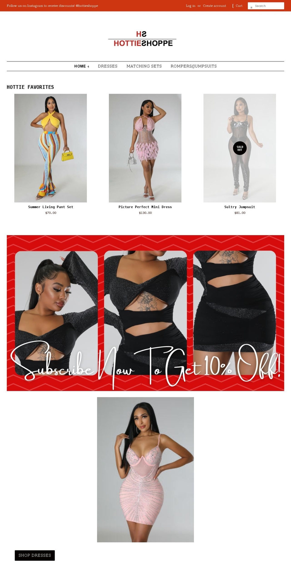 hottieshoppe.com shopify website screenshot