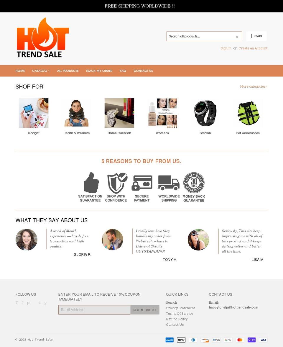 hottrendsale.com shopify website screenshot