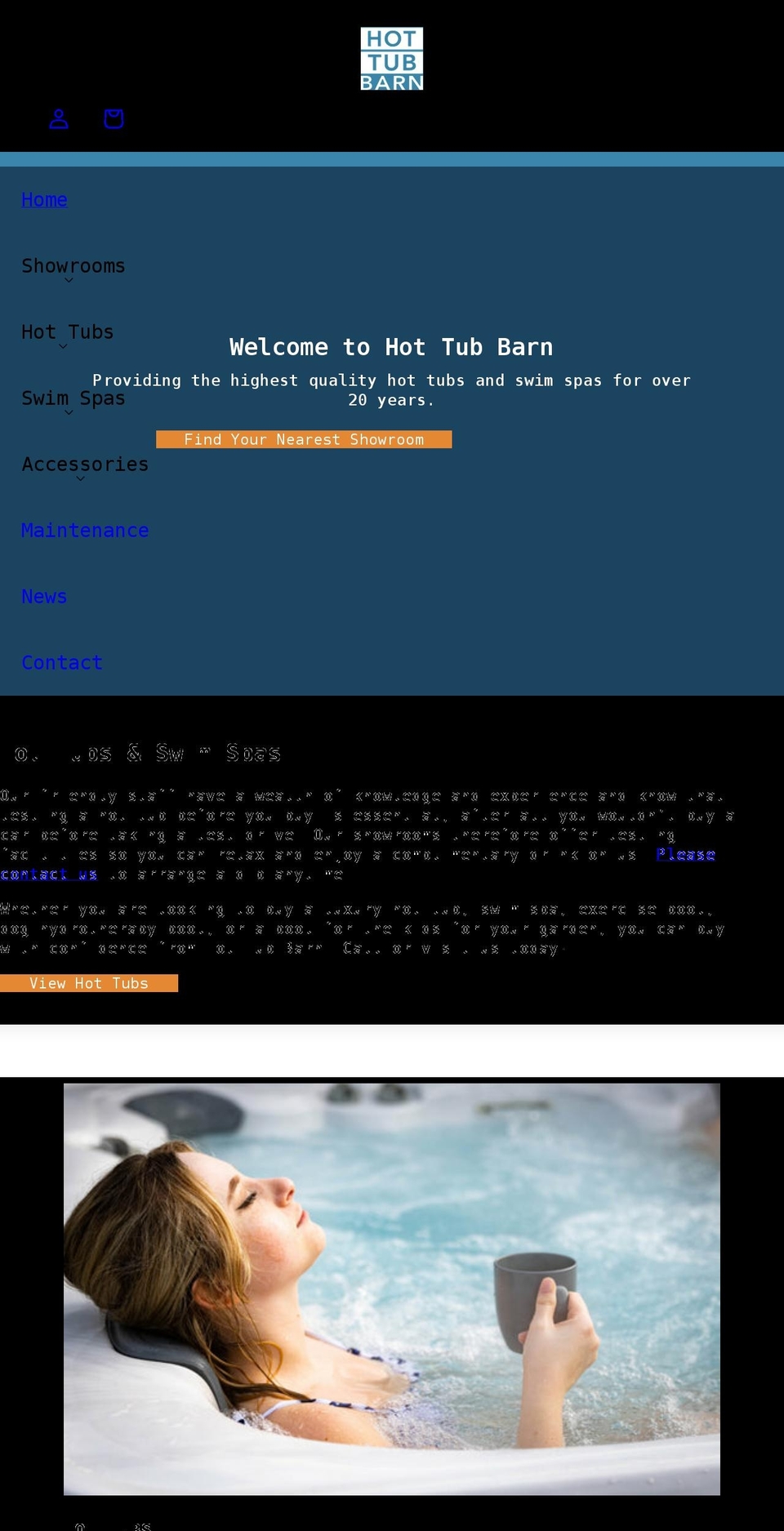 hottubbarn.co.uk shopify website screenshot
