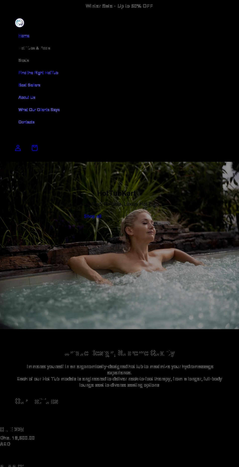 hottubkart.com shopify website screenshot