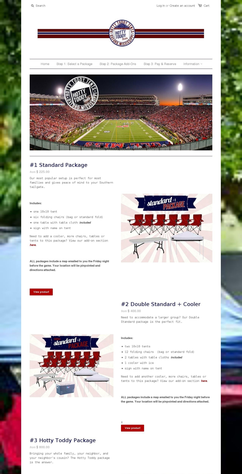 hottytoddytents.com — Shopify storefront screenshot