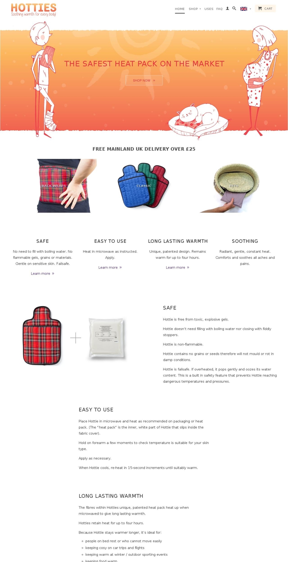 hotwaterbottles.net shopify website screenshot