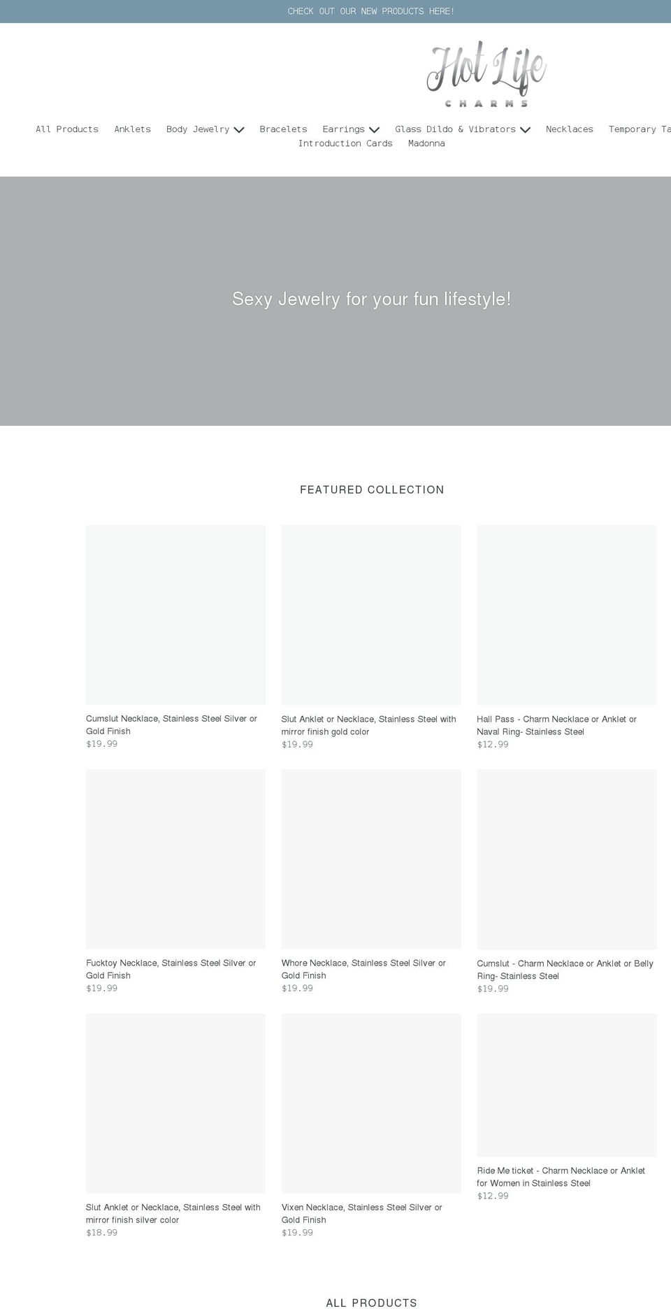 hotwifecharms.com shopify website screenshot