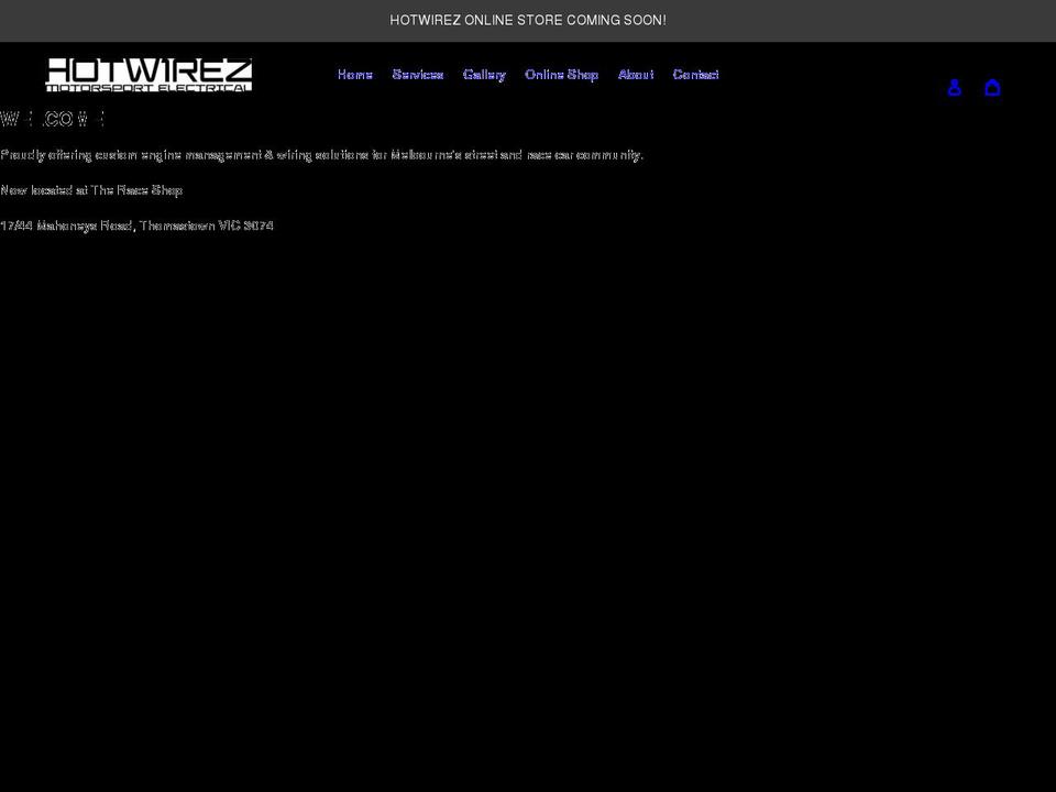 hotwirez.com.au shopify website screenshot
