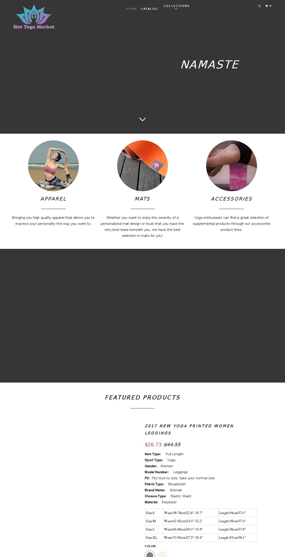 hotyogamarket.com — Shopify storefront screenshot