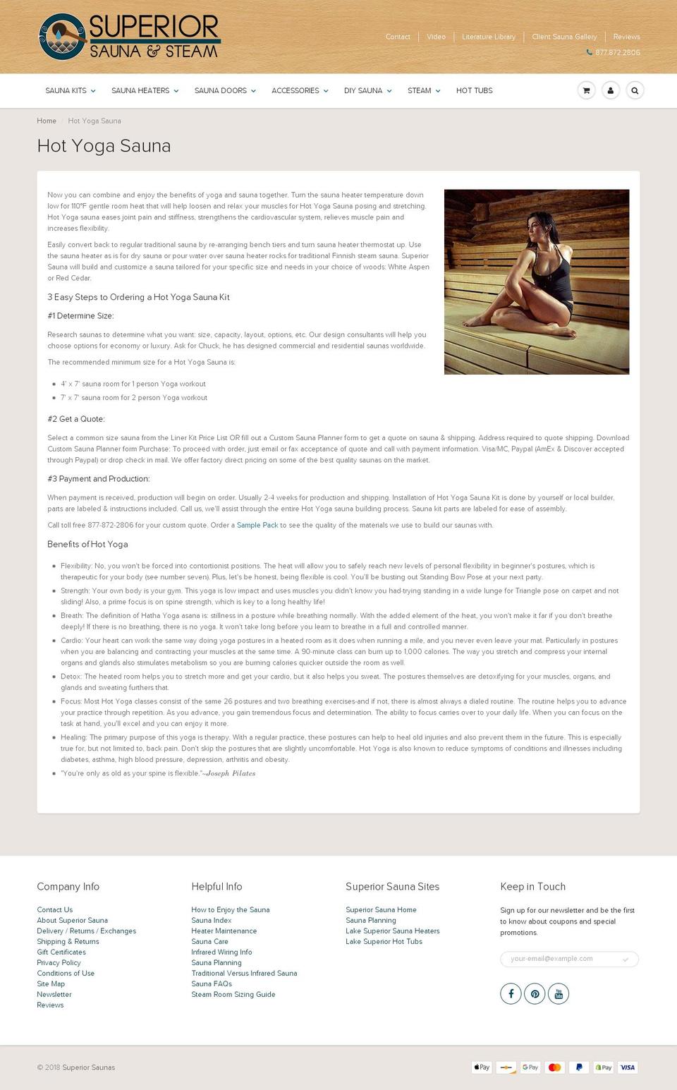 hotyogasaunas.com — Shopify storefront screenshot
