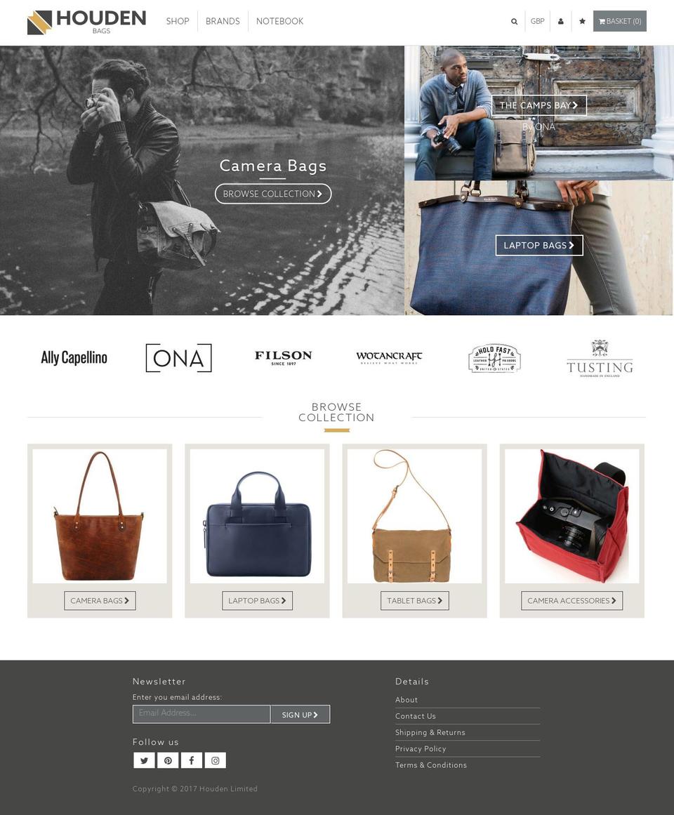 Houden Bags Shopify theme site example houdenbags.com