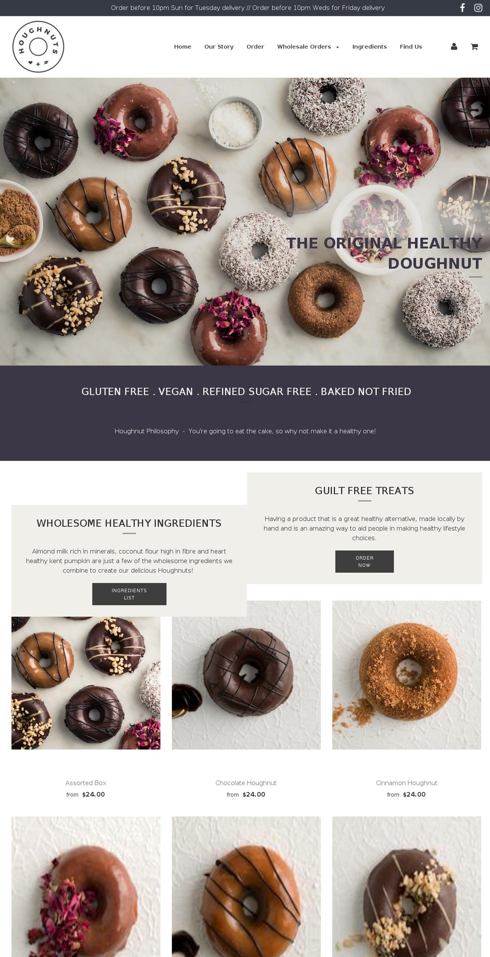 houghnuts.com shopify website screenshot