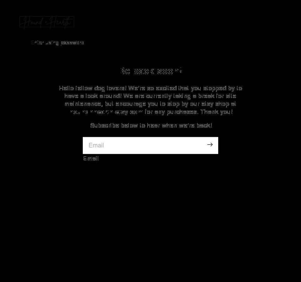 houndandhearth.com shopify website screenshot