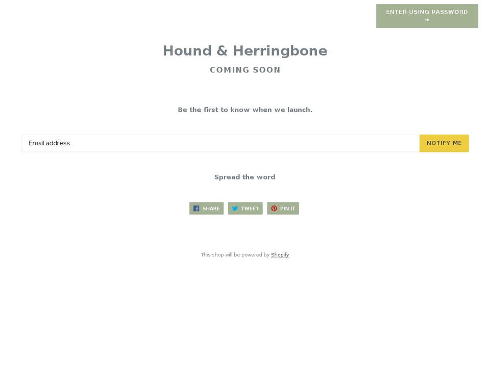 houndandherringbone.co.uk shopify website screenshot