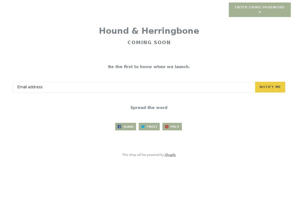 houndandherringbone.com — Shopify storefront screenshot