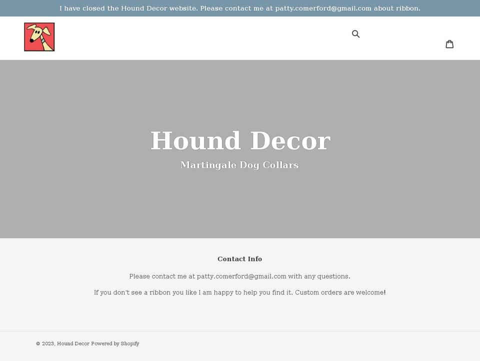 hounddecor.com shopify website screenshot