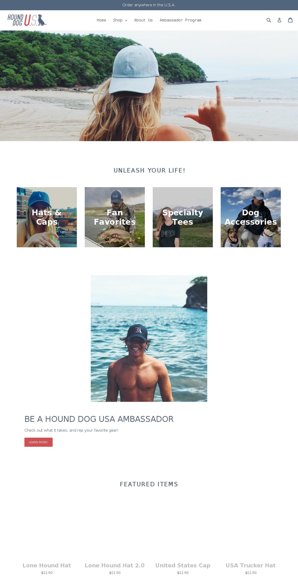 hounddog.us shopify website screenshot