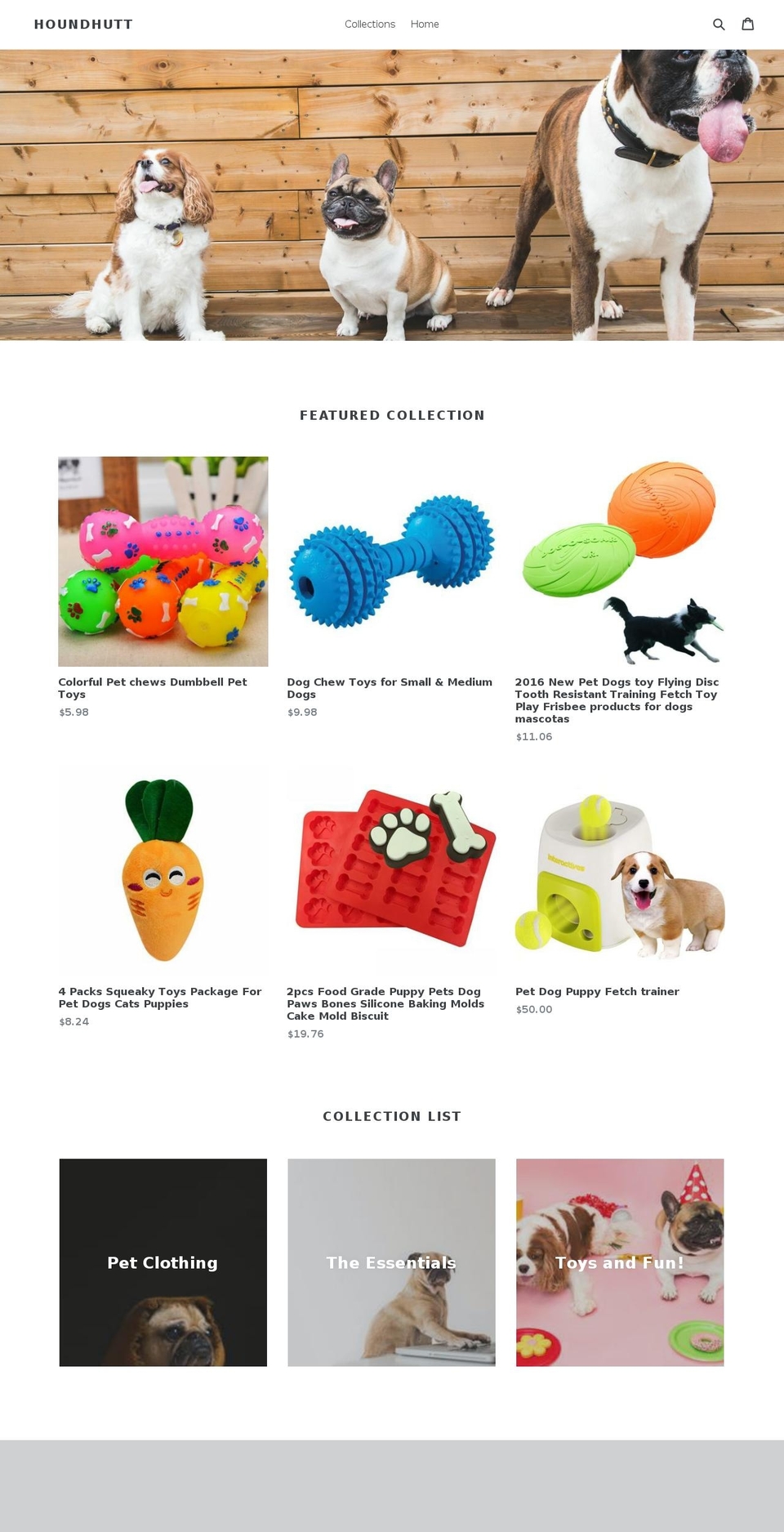 houndhutt.com — Shopify storefront screenshot