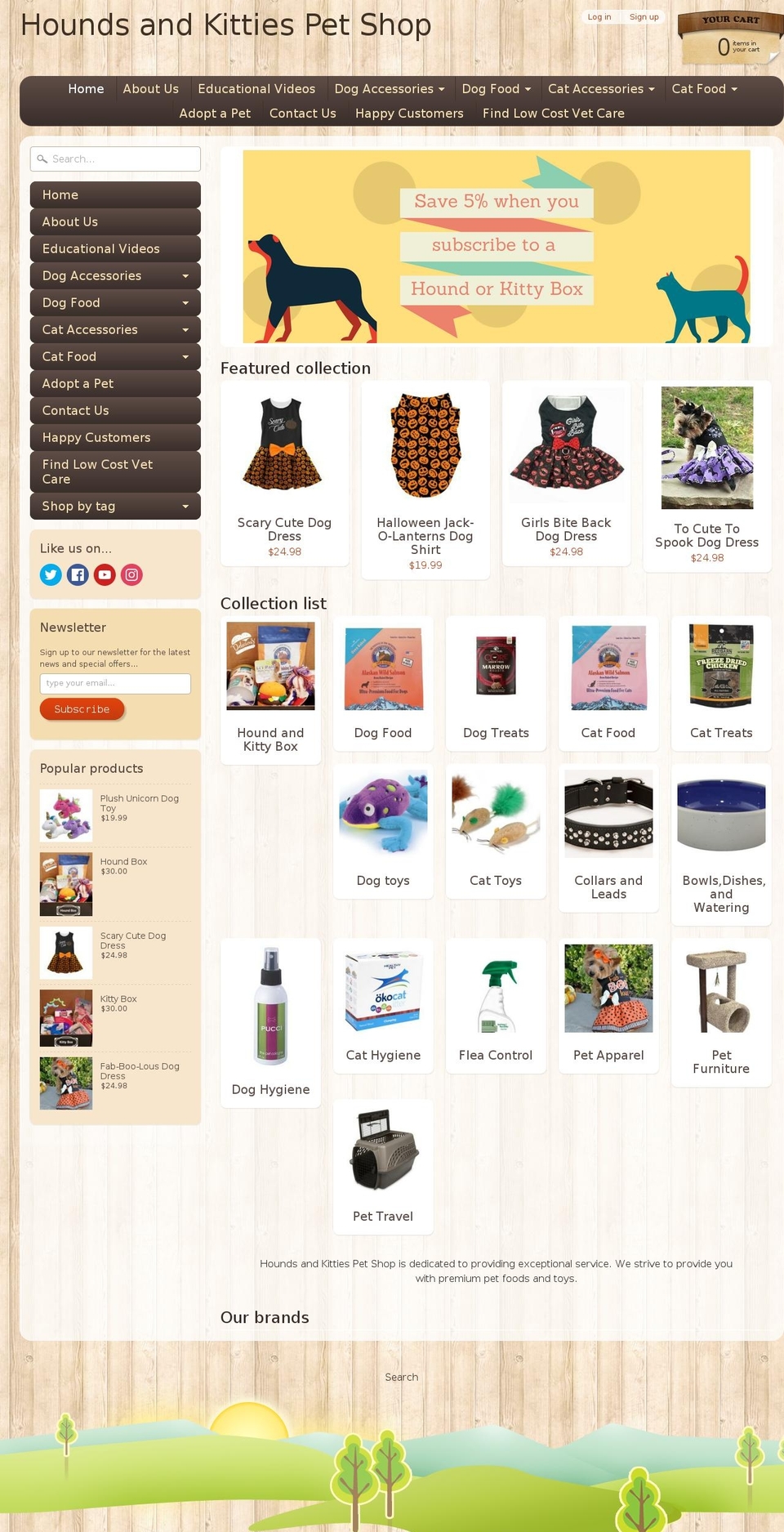 Copy of Sunrise Shopify theme site example houndsandkittiespetshop.com