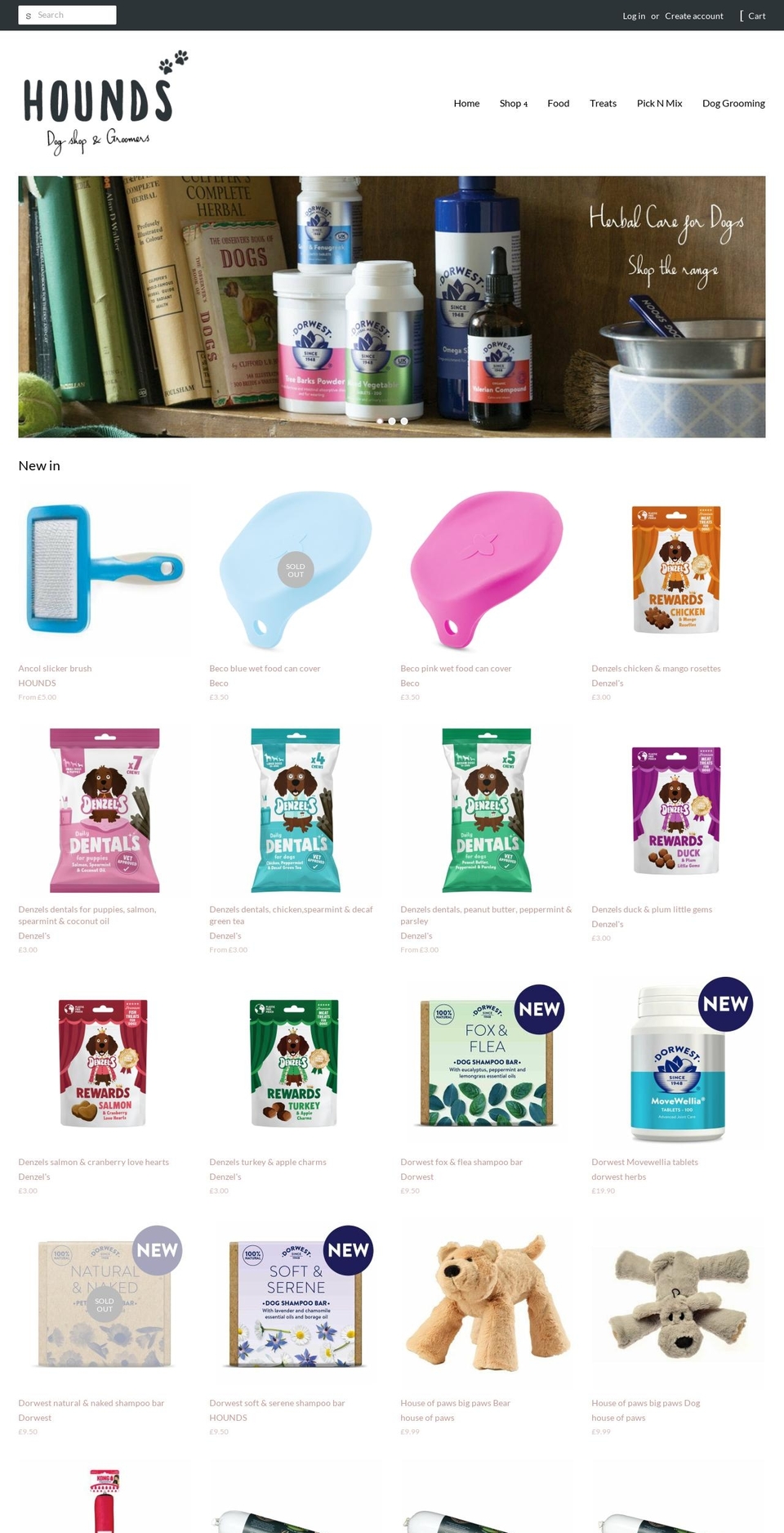 houndsonline.co.uk shopify website screenshot