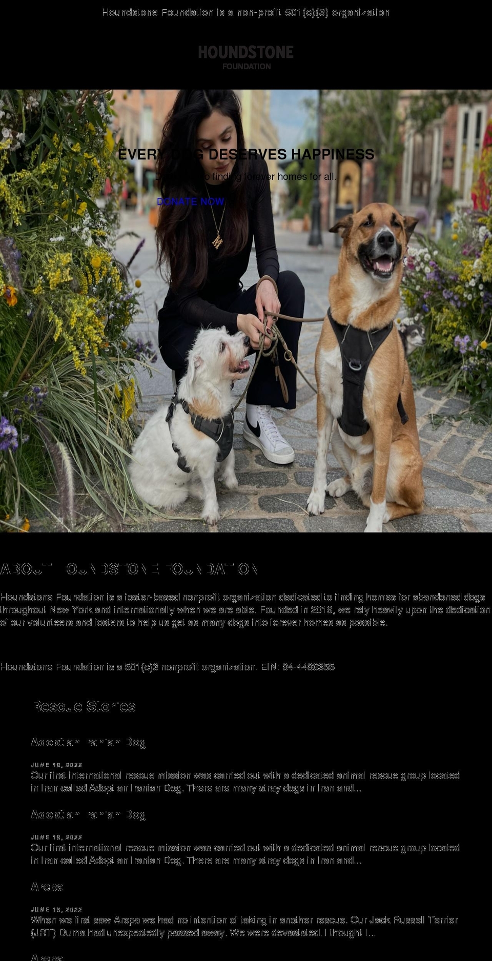 houndstone.org shopify website screenshot