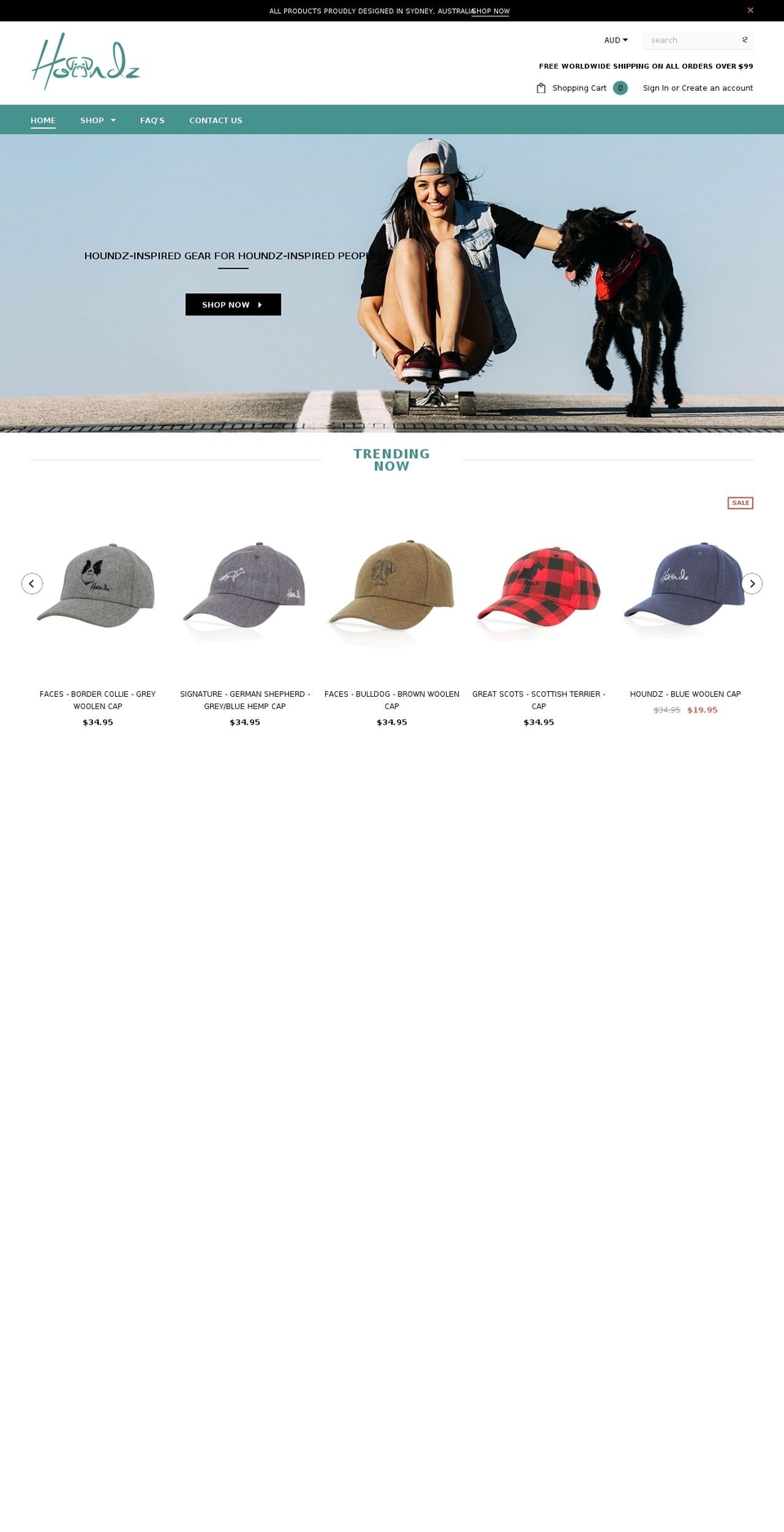 houndz.com — Shopify storefront screenshot