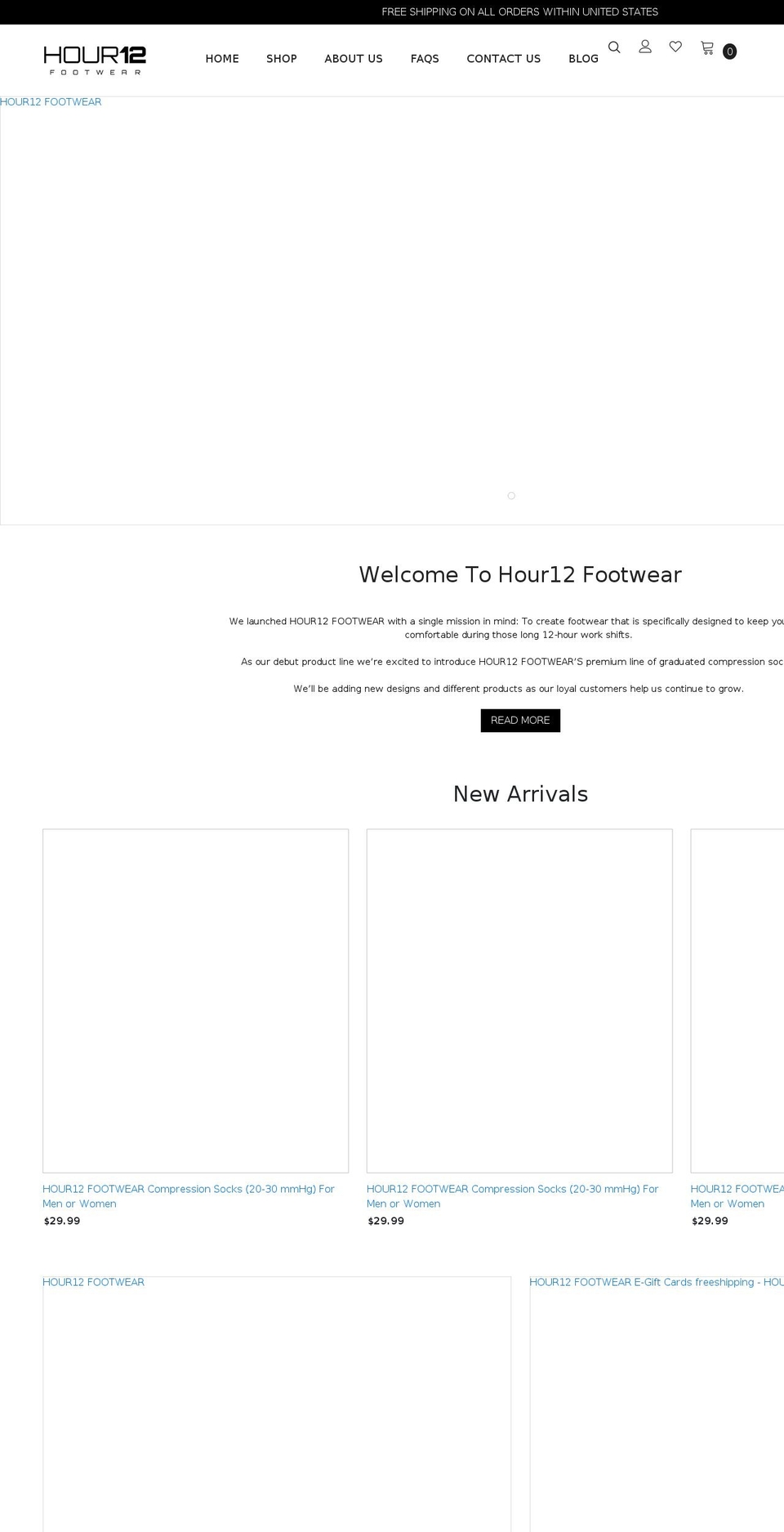 z-dzine Shopify theme site example hour12footwear.com