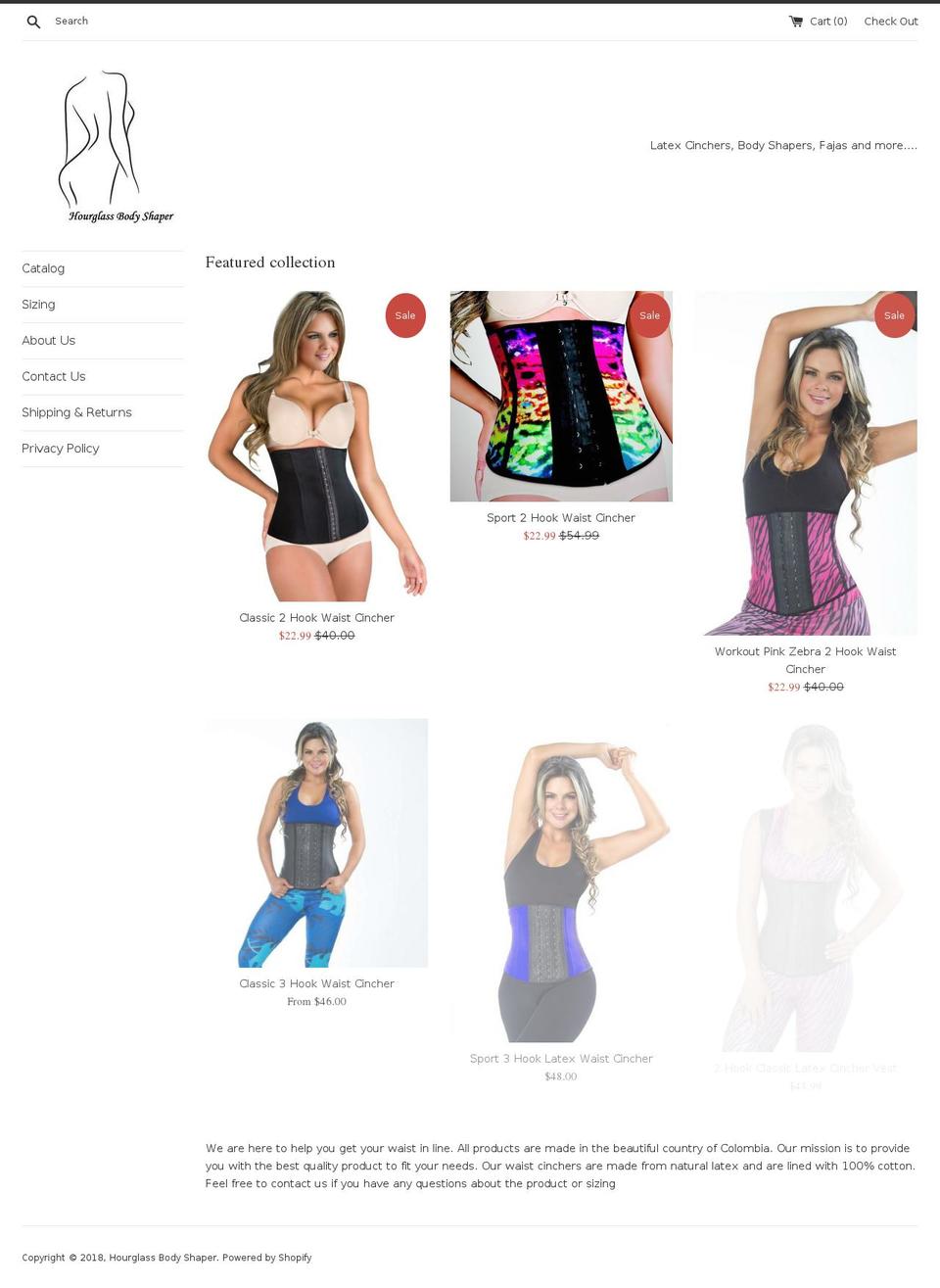 hourglassbodyshaper.com — Shopify storefront screenshot