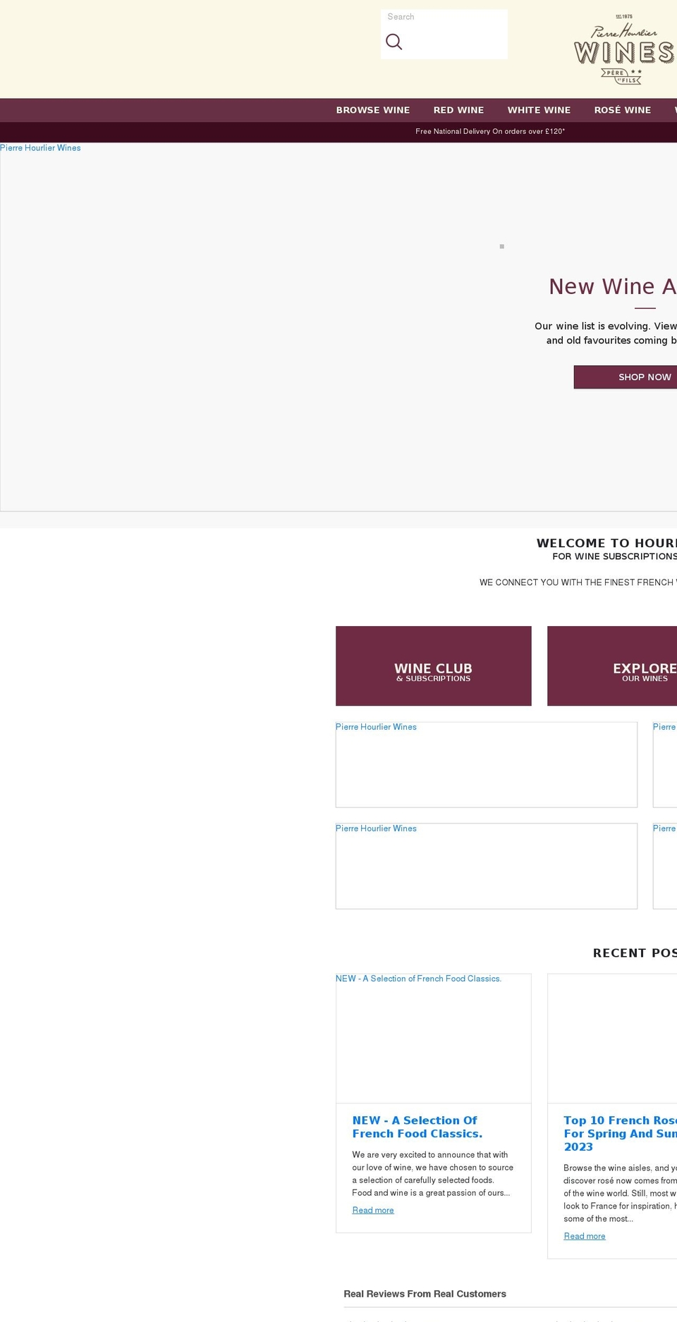 hourlierwines.co.uk shopify website screenshot