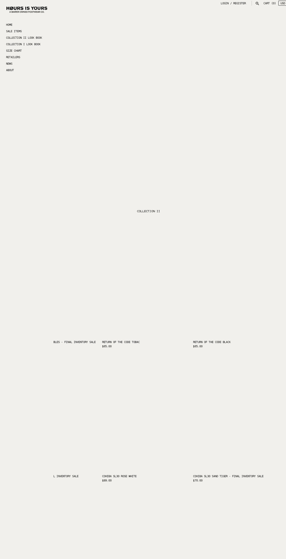 hoursisyours.com shopify website screenshot