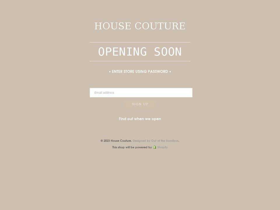 house-couture.co.za shopify website screenshot