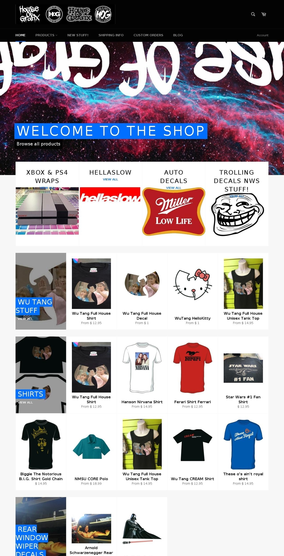 house-of-grafix.com shopify website screenshot