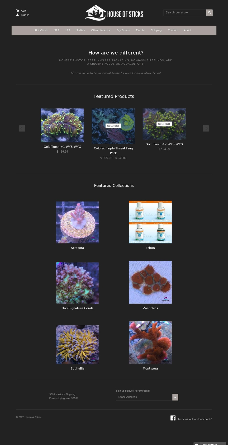 house-of-sticks.com shopify website screenshot