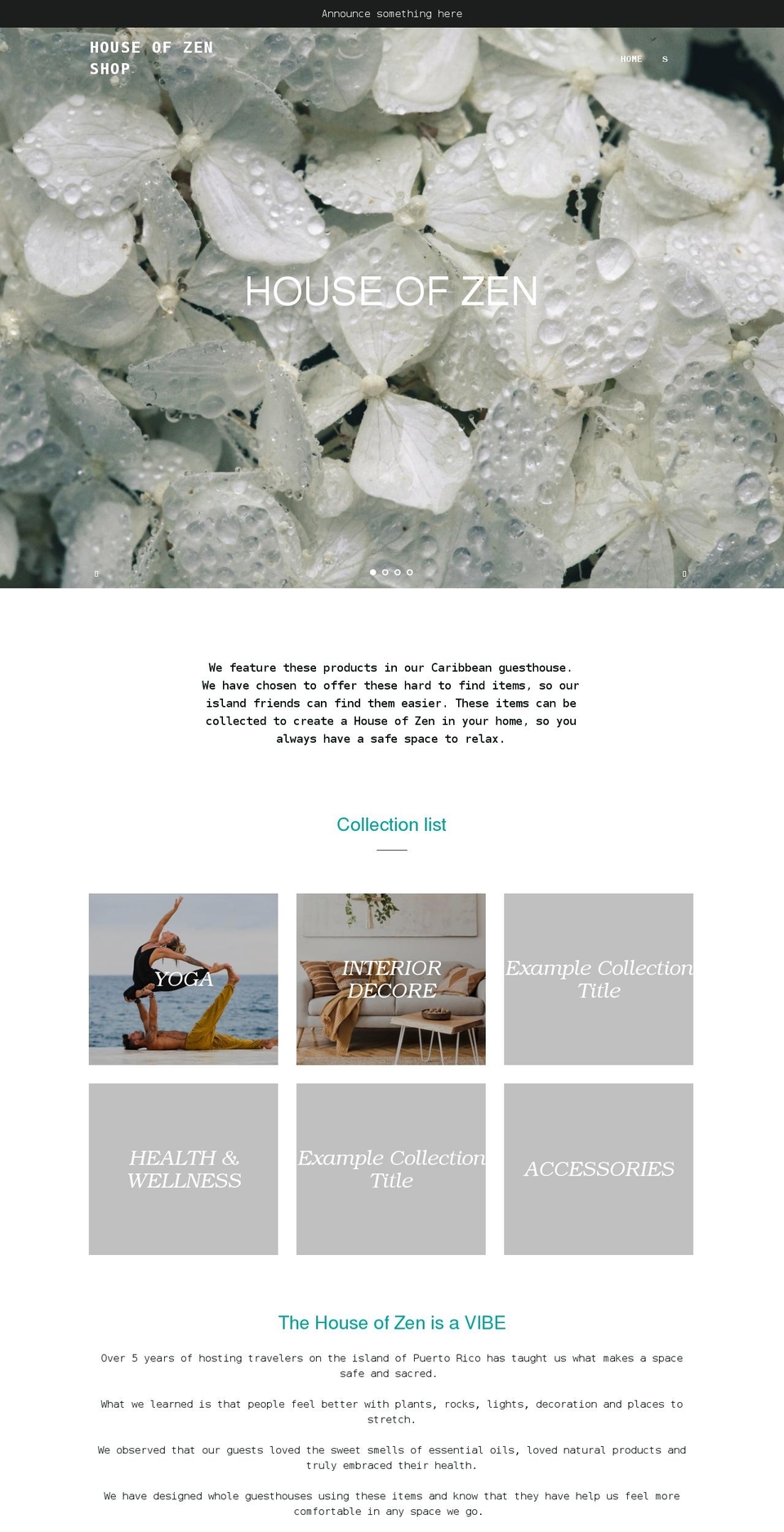 house-of-zen-shop.myshopify.com shopify website screenshot