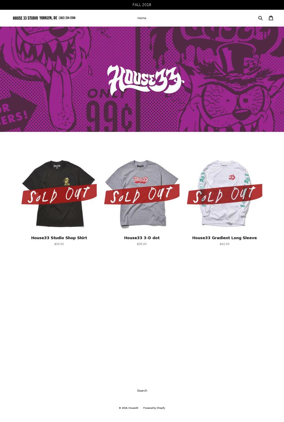 house33.com — Shopify storefront screenshot