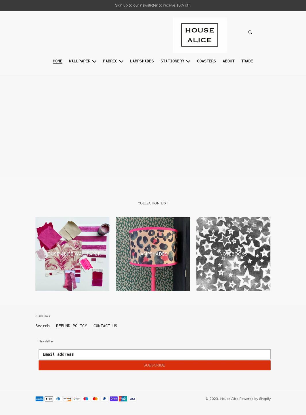 housealice.com shopify website screenshot