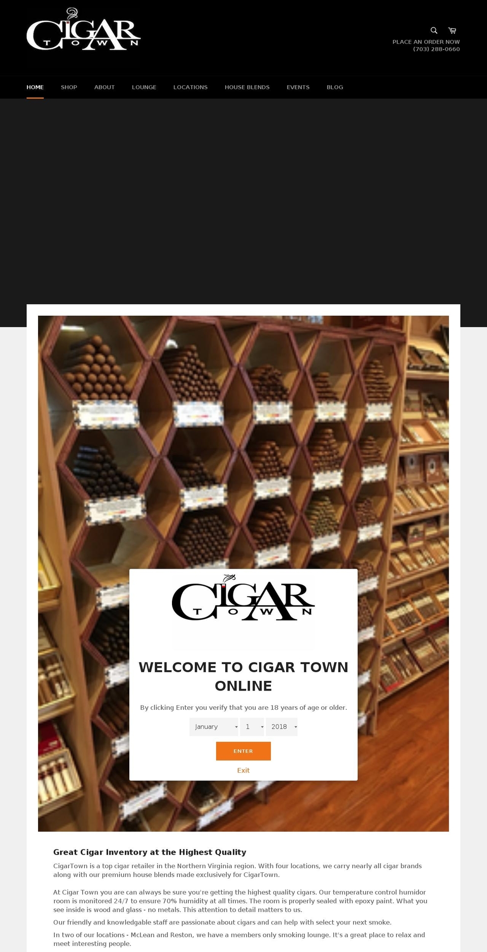houseblendcigar.com — Shopify storefront screenshot
