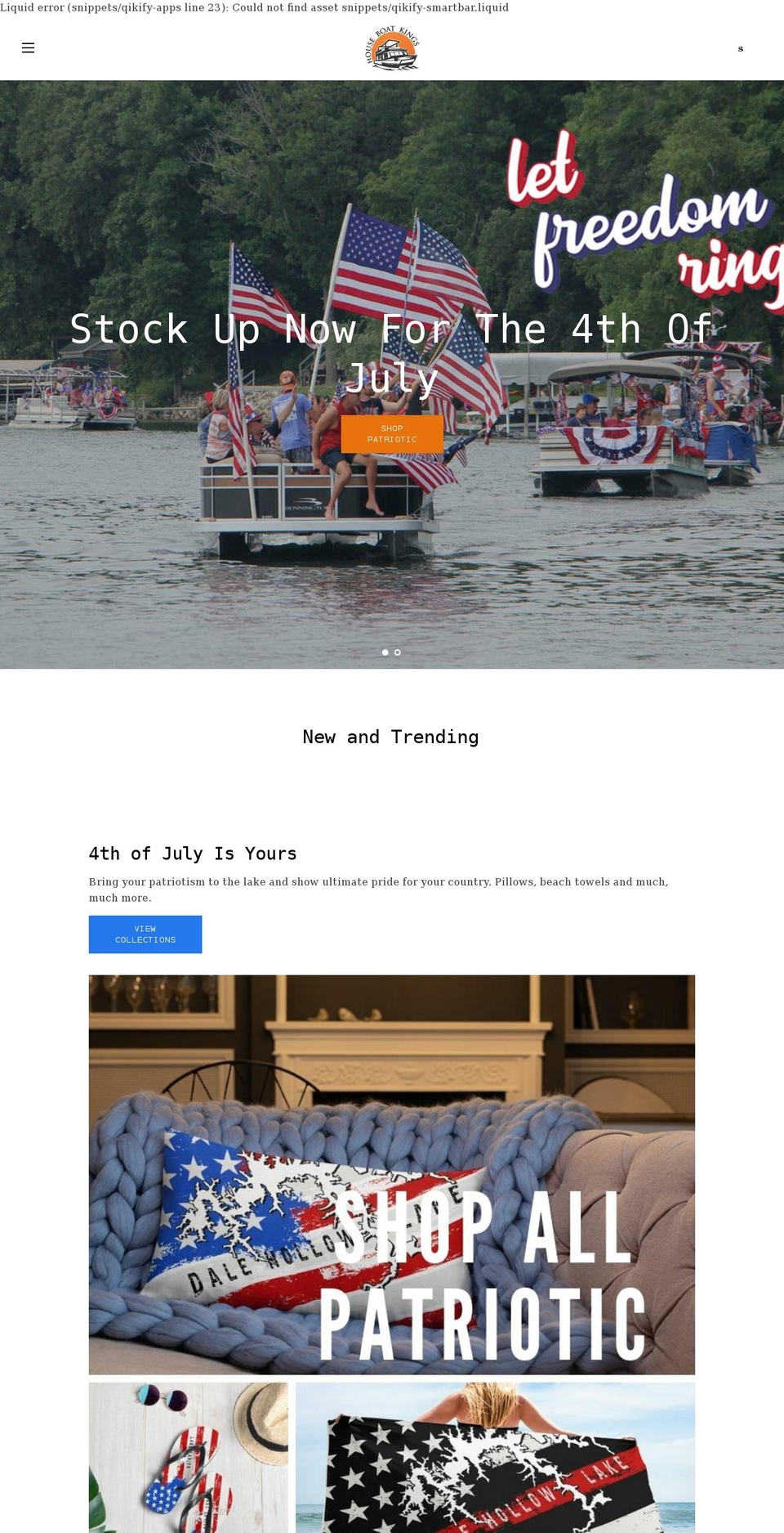 houseboatkings.com — Shopify storefront screenshot