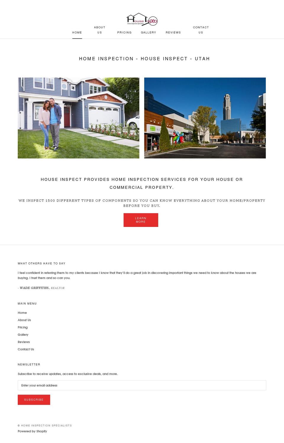 houseinspectpro.com shopify website screenshot