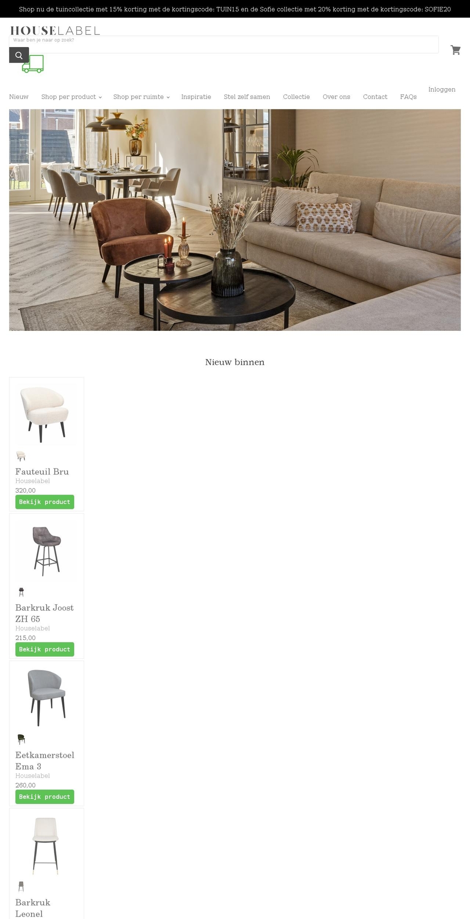 houselabel.com shopify website screenshot