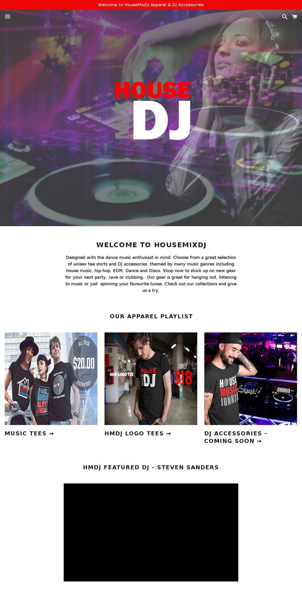 housemixdj.com — Shopify storefront screenshot