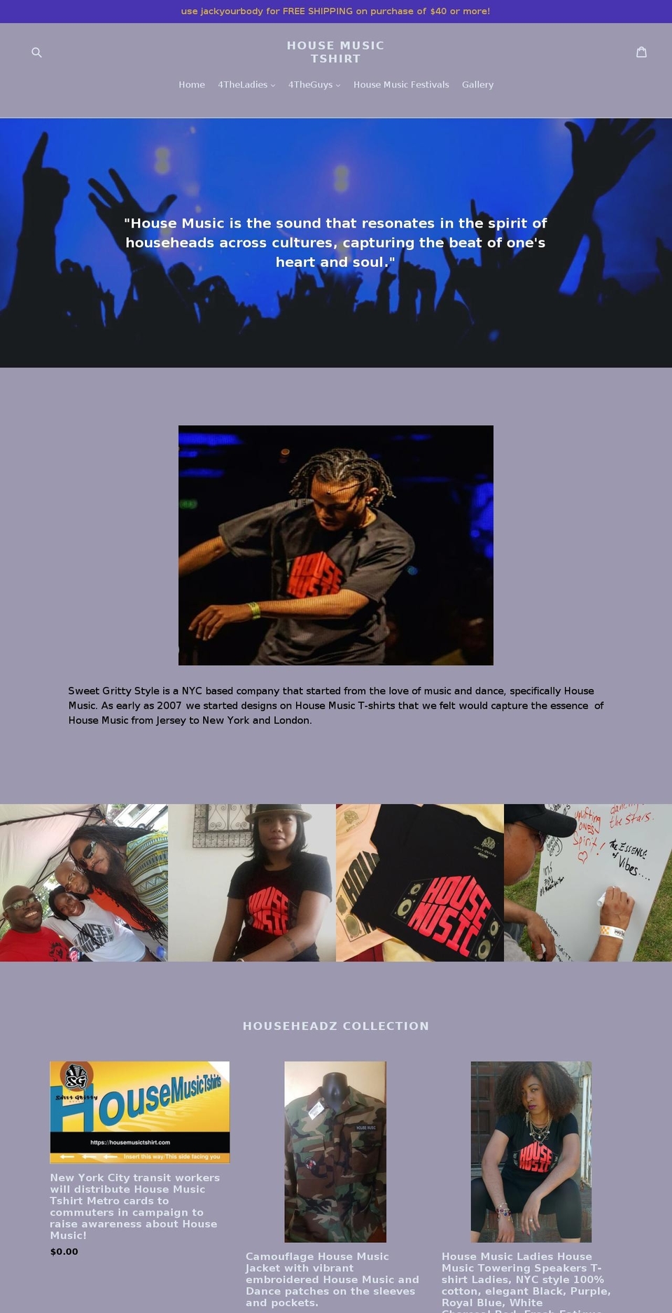 housemusictshirt.com — Shopify storefront screenshot