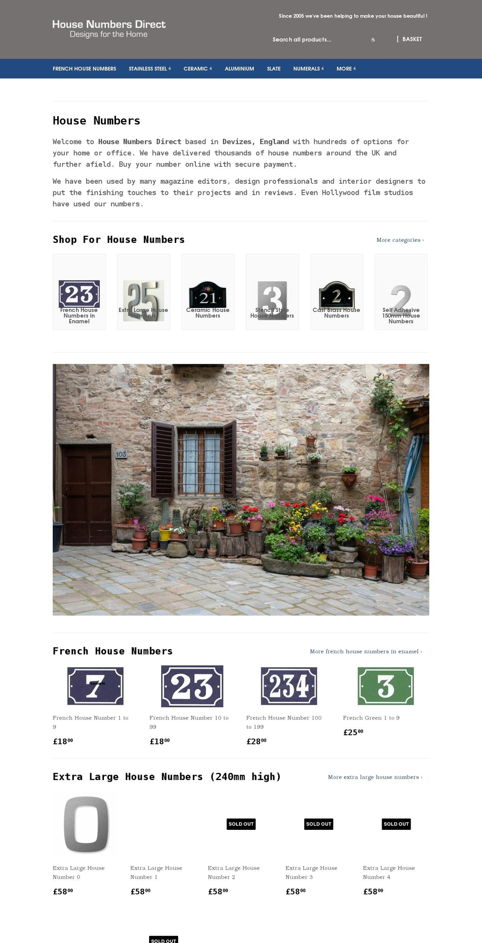 housenumbersdirect.co.uk shopify website screenshot