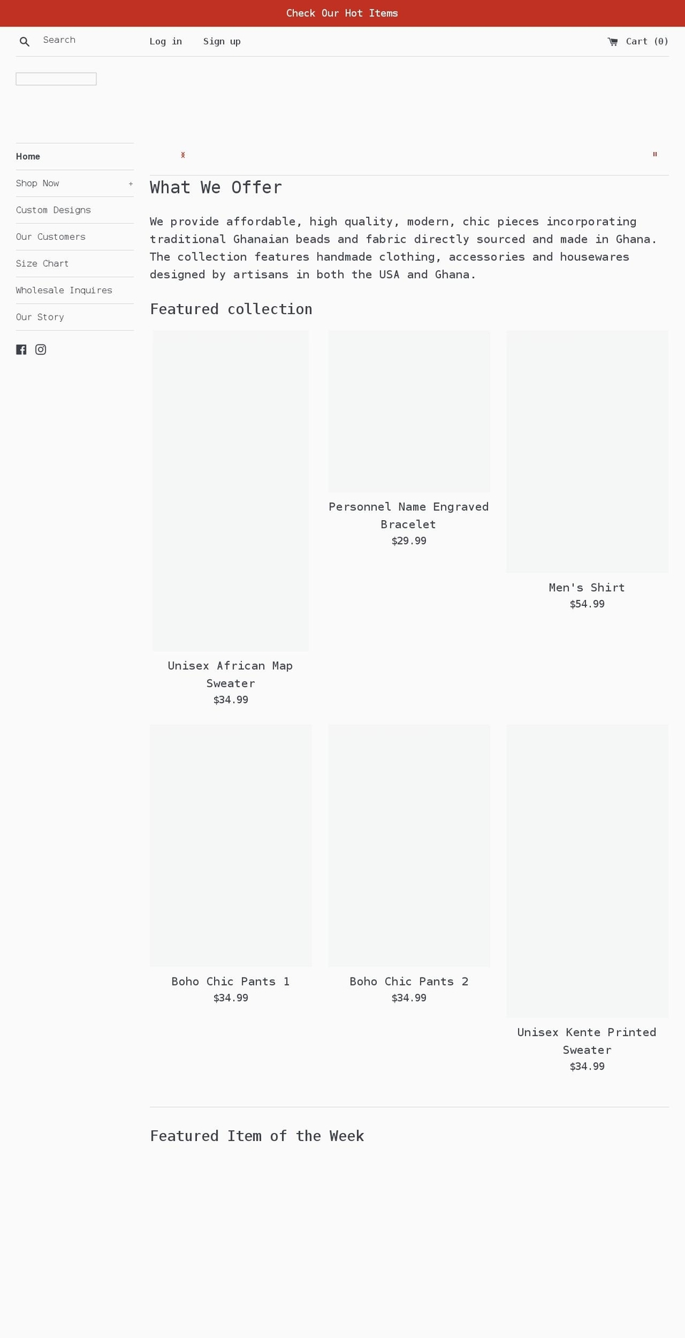 houseofafricanprints.com shopify website screenshot