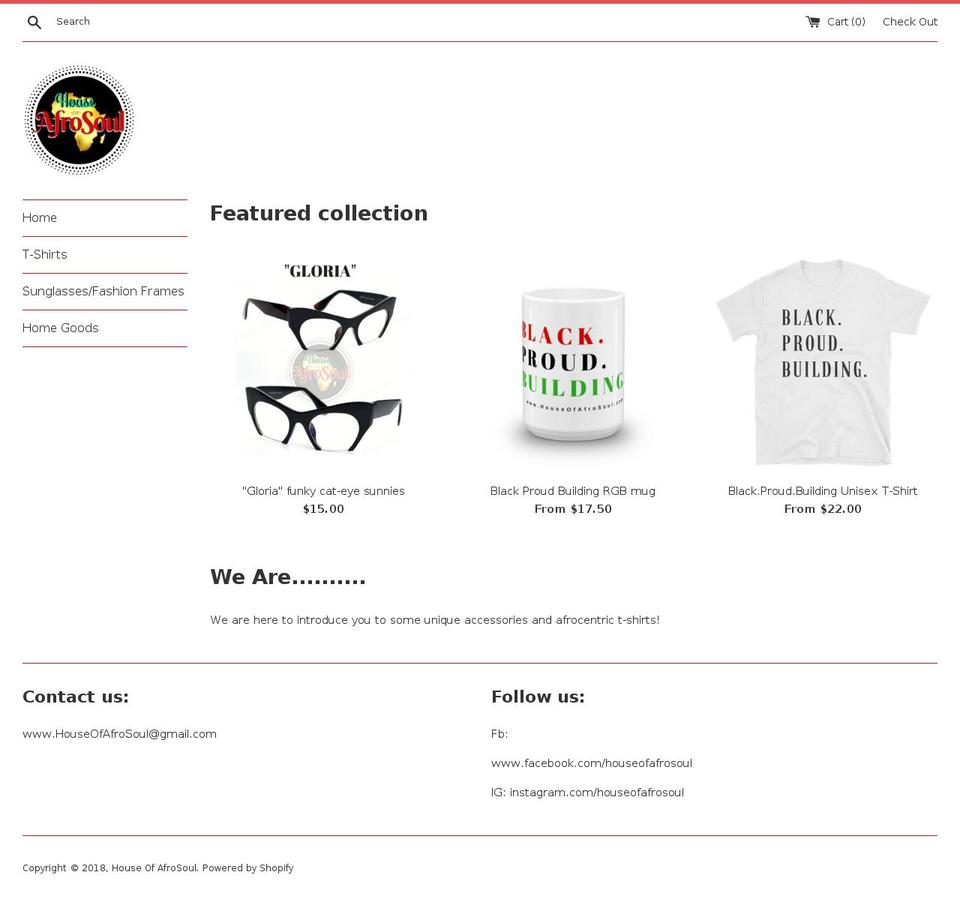 houseofafrosoul.com — Shopify storefront screenshot