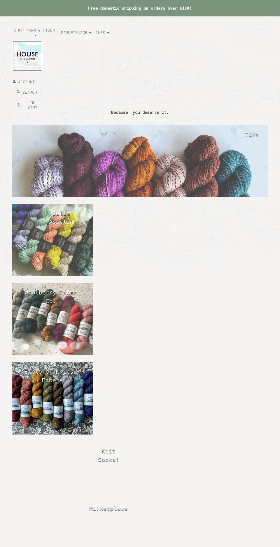 houseofalamode.com shopify website screenshot