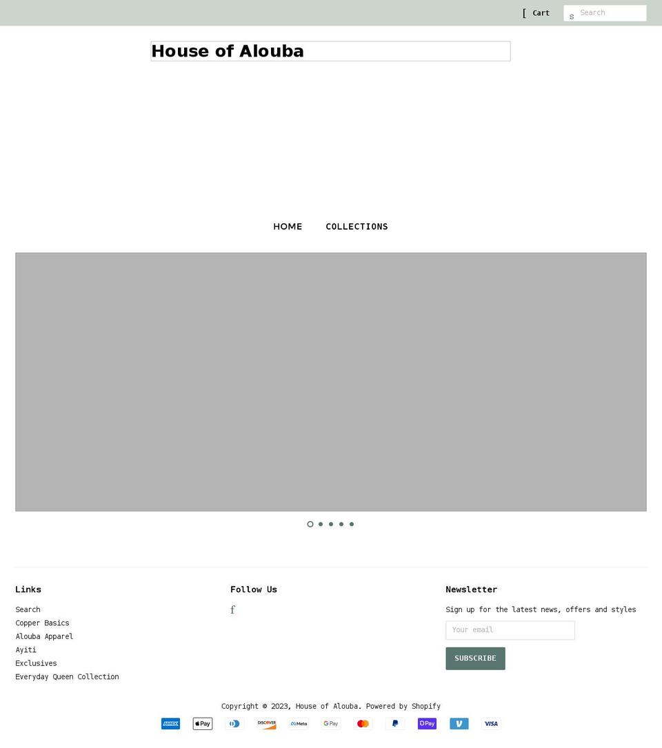 houseofalouba.com shopify website screenshot