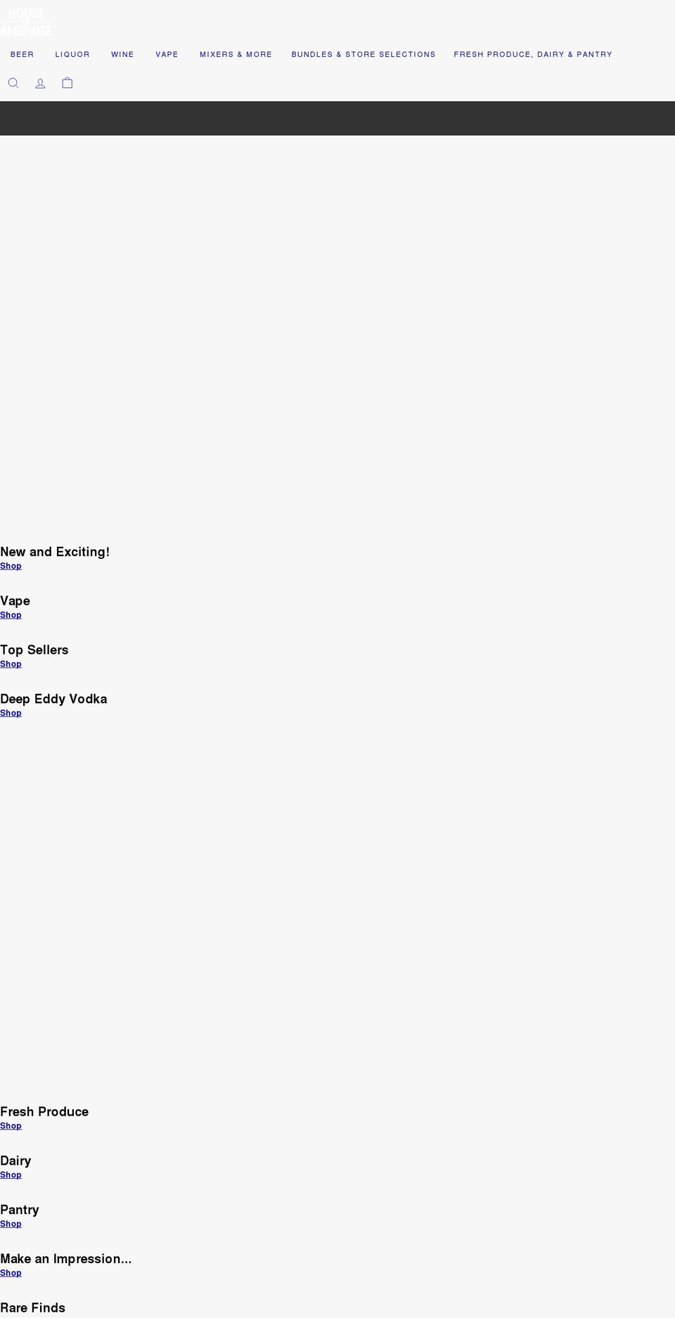 houseofambrose.com shopify website screenshot