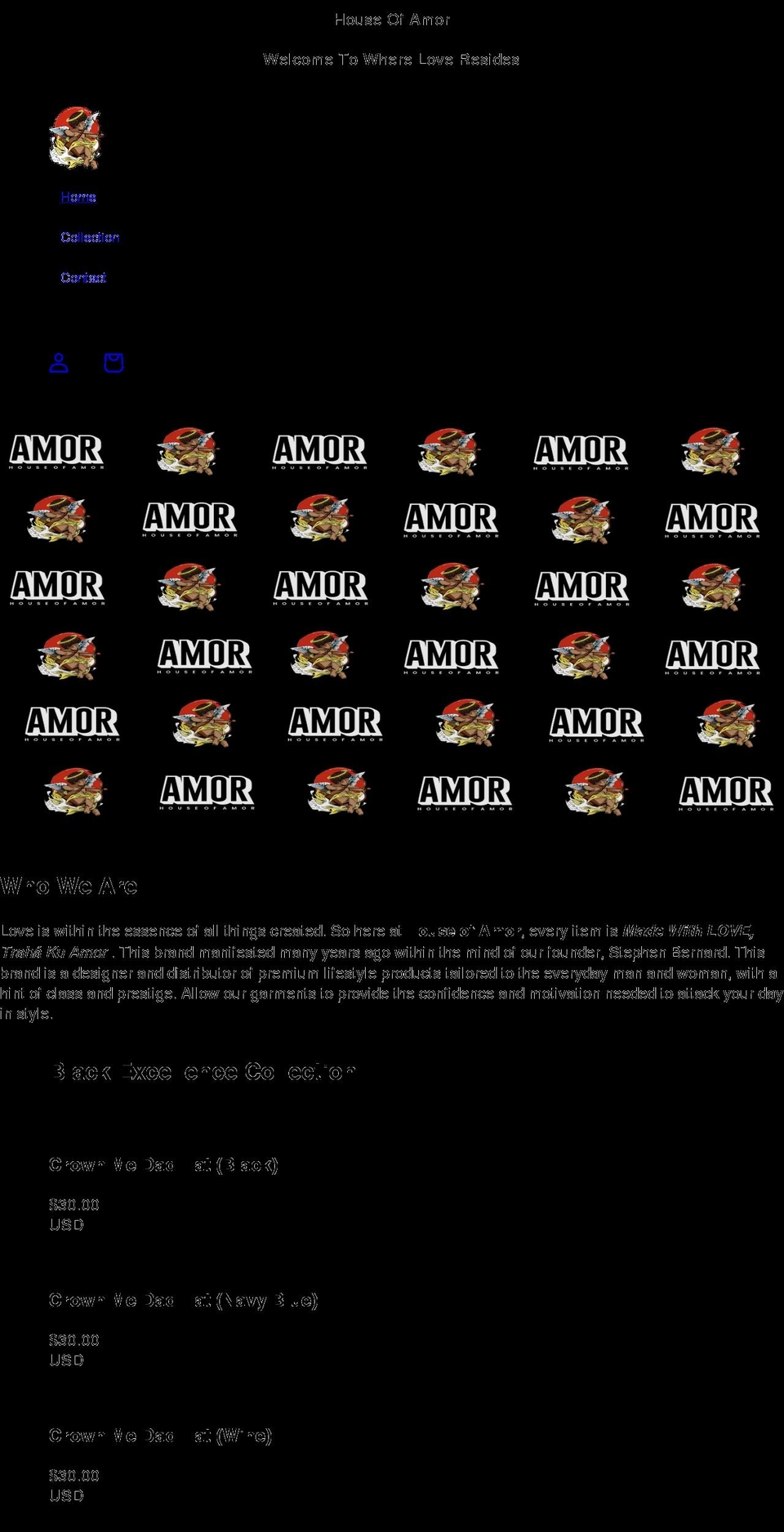 houseofamor.com shopify website screenshot