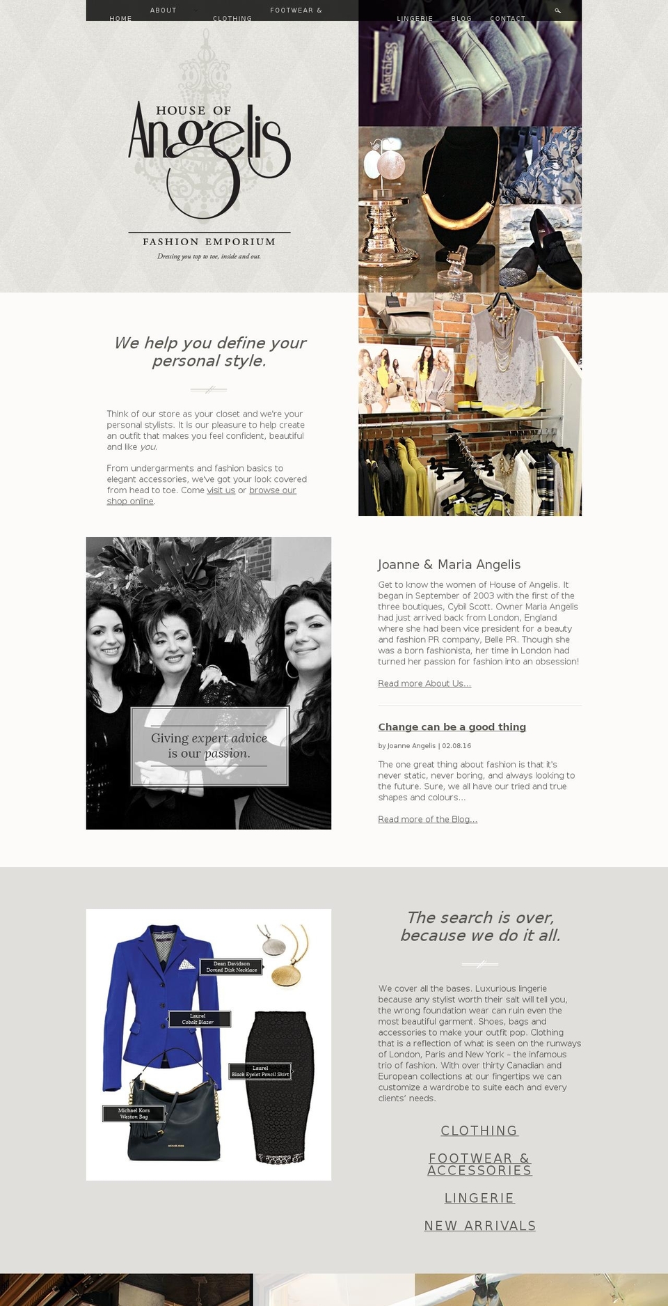 houseofangelis.com shopify website screenshot