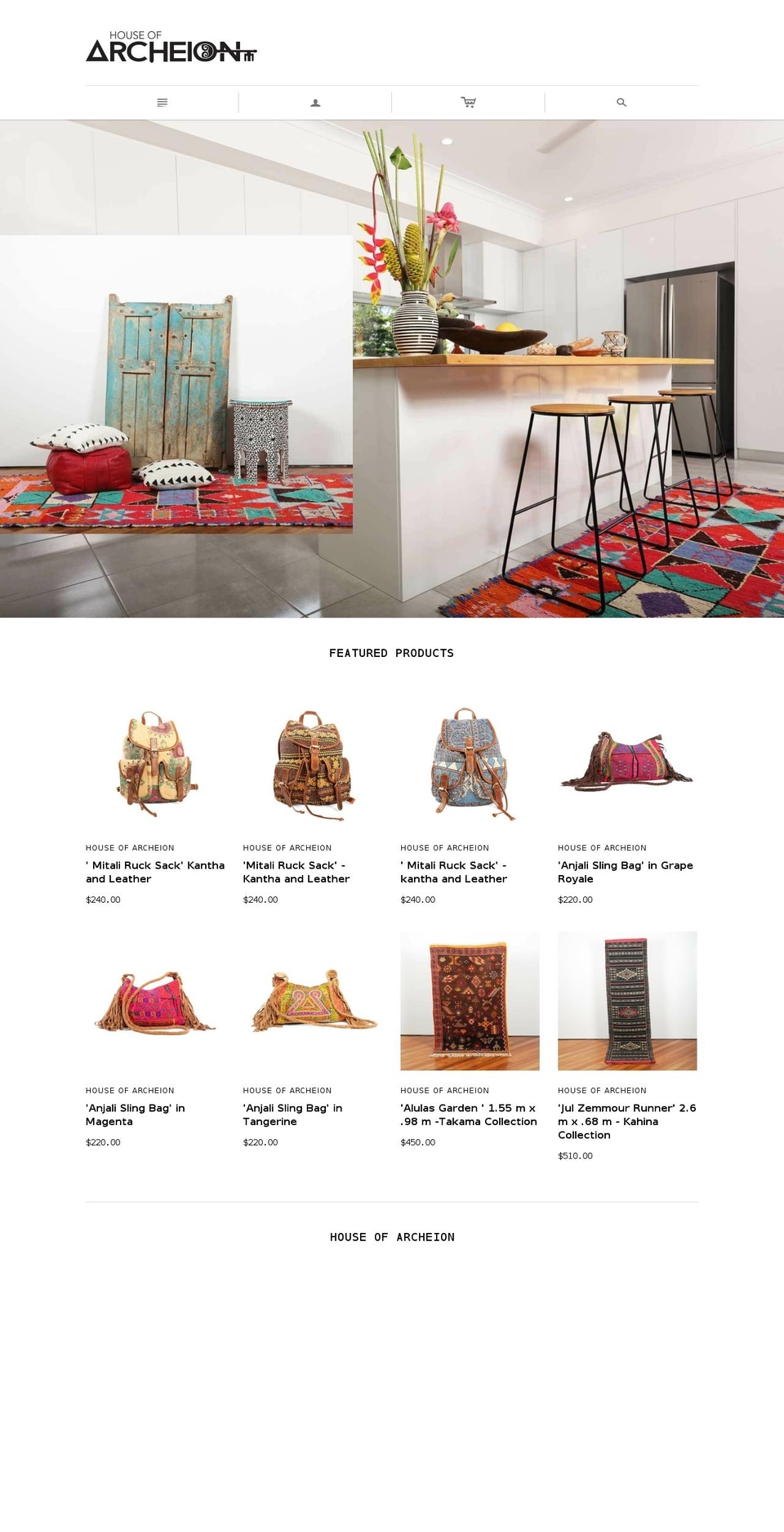houseofarcheion.com — Shopify storefront screenshot