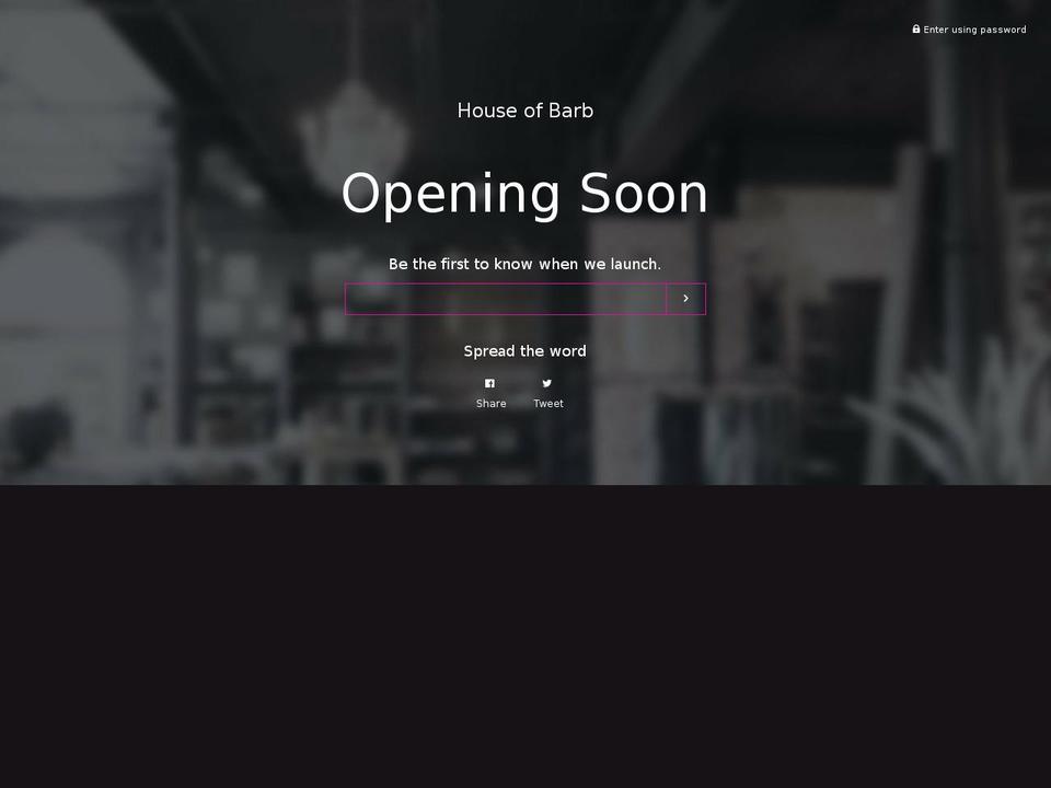 houseofbarb.com — Shopify storefront screenshot